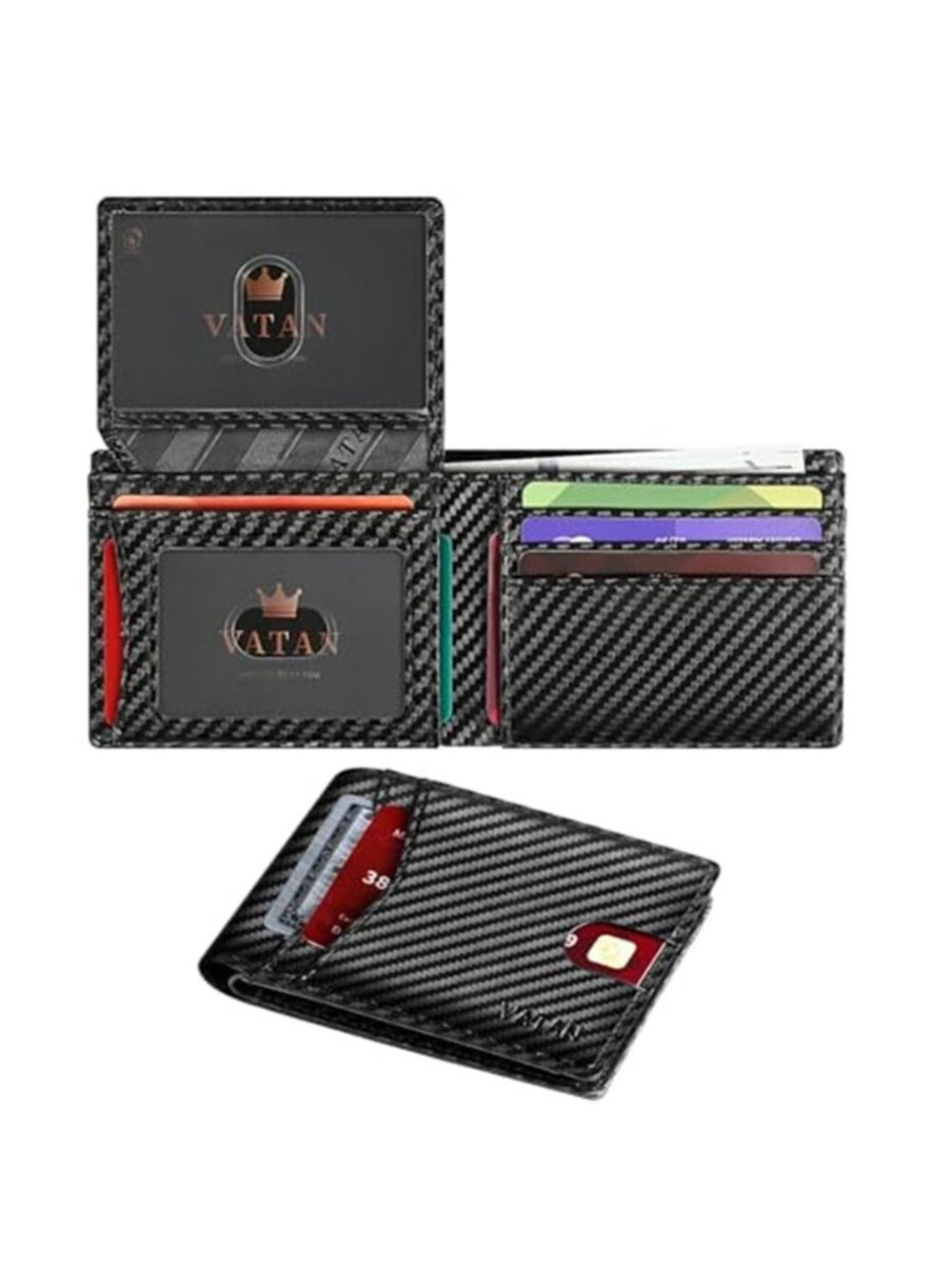 Vatan Wallet for Men Slim RFID Blocking Leather Credit Card Holder Wallet for